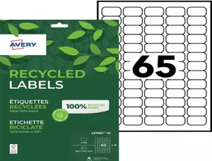 Etiq.las.recy 38.1x21.2 15f975etiquette recyclee - avery - impression laser - 38.1x21.2mm - 15 feuilles — Non classé