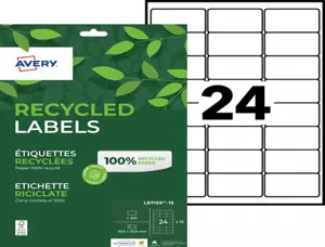 Etiq.las.recy 63.5x33.9 15f360etiquette recyclee - avery - impression laser - 63.5x33.9mm - 15 feuilles — Non classé