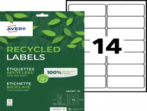 Etiq.las.recy 99.1x38.1 15f210etiquette recyclee - avery - impression laser - 99.1x38.1mm - 15 feuilles — Non classé