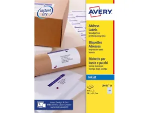 Etiquet.je 38.1x21.2 15f 975e etiquette impression jet encre - avery - 38.1x21.2mm - 15 feuilles — Non classé