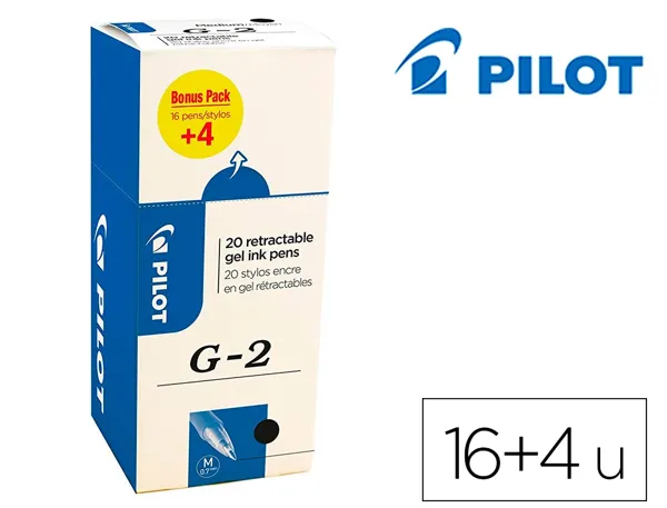 PILOT Stylo roller à encre gel G-2 PLUS 07, VALUE PACK, noir — Fournitures