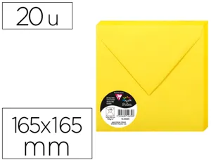 Paquet de 20 enveloppes Pollen 165x165mm 120g jaune, Clairefontaine — Aménagement d'espace