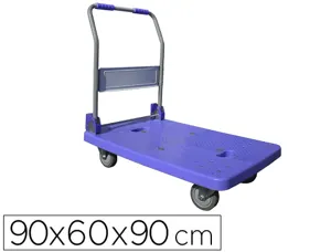 Chariot pliant viso metal polypropylene 2 roues fixes 2 pivotantes patins antiderapants plateforme 60x90cm charge 320kg —…
