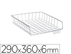 Corbeille Courrier Viso Chromee Fil Metal Porte Etiquette 29x36x6cm — EQUIPEMENT CLASSE ET BUREAU
