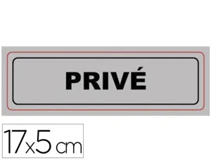 Plaque signalisation viso aluminium auto-adhesive prive 17x5cm — Non classé