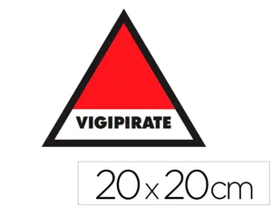 Panneau de signalisation vigipirate adhesif            signaletique biz 20x20cm — Non classé
