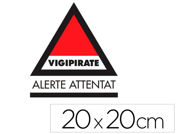 Panneau de signalisation vigipirate pvc signaletique   biz alerte attentat dos       adhesif 20x20cm — Non classé