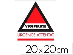 Panneau de signalisation vigipirate pvc signaletique   biz urgence attentat dos      adhesif 20x20cm — Non classé