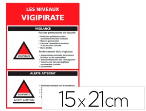 Panneau de signalisation vigipirate pvc signaletique   biz niveaux d'alertes 15x21cm — Non classé