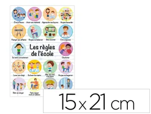 Panneau affichage pvc signaletique biz rgles de    l'cole 15x21cm — Non classé