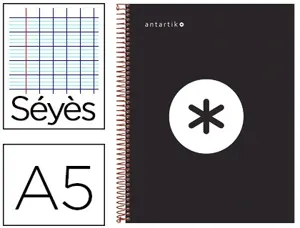 Cahier spirale liderpapel antartik a5 240p 90g couverture rembordée séyès microperforé    coloris noir — Non classé