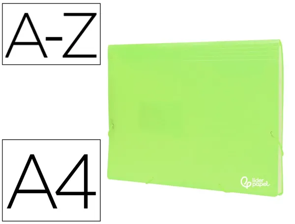 Trieur liderpapel polypro a4 210x297mm 700 microns 13 compartiments fermeture elastique  coloris jaune fluo opaque — Non…