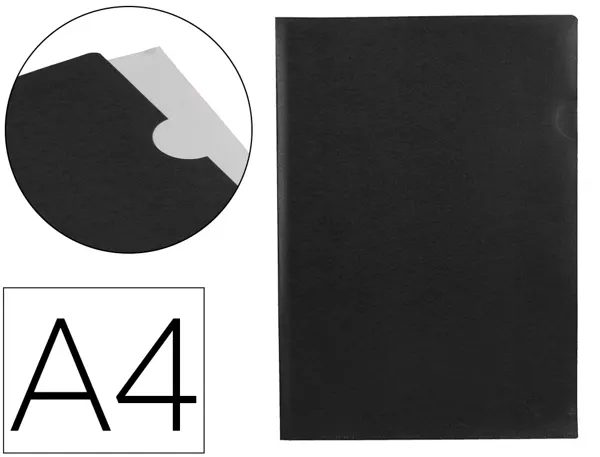 Pochette coin liderpapel polypropylene 180 microns a4  210x297mm capacite 20f        coloris noir opaque — Non classé