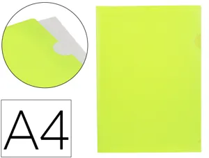 Pochette coin liderpapel polypropylene 180 microns a4  210x297mm capacite 20f        coloris jaune fluo — Non classé