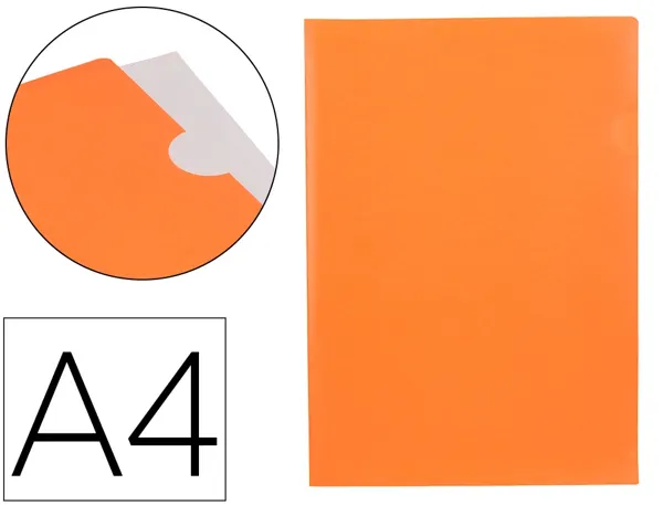 Pochette coin liderpapel polypropylene 180 microns a4  210x297mm capacite 20f        coloris orange fluo — Non classé