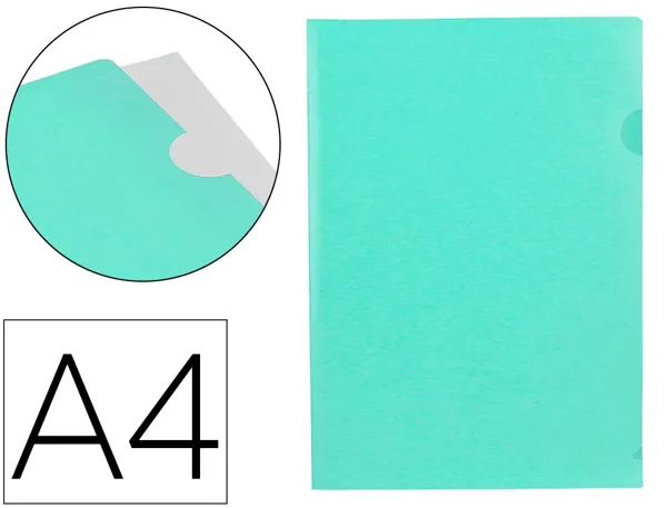 Pochette coin liderpapel polypropylene 180 microns a4  210x297mm capacite 20f        coloris vert pomme opaque — Non classé