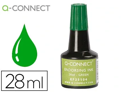 Encre à tampons q-connect pour feutre ou mousse coloris vert flacon 28ml — Non classé
