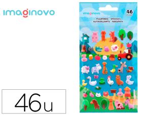 Autocollants imaginovo cute animaux ferme en relief       190x105 mm sous blister — Non classé