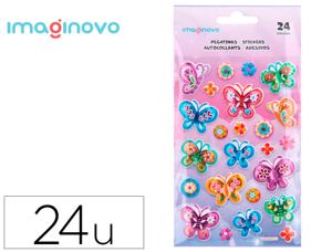Autocollants imaginovo papillons magic dreams en     relief 190x105 mm sous        blister — Non classé