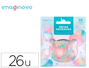 Autocollants imaginovo notes adhesives papier forme ours   et coeur 110x105 mm sous      blister — Non classé