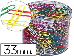 Trombone nickele liderpapel 33mm coloris assortis boite de  1000 unites — Non classé