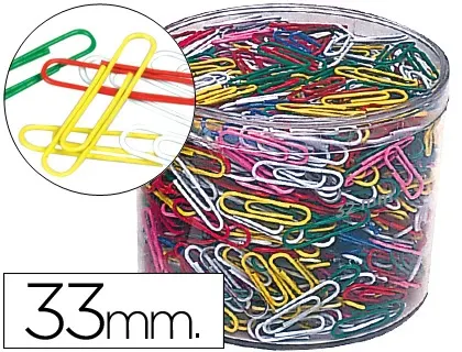 Trombone nickele liderpapel 33mm coloris assortis boite de  1000 unites — Non classé