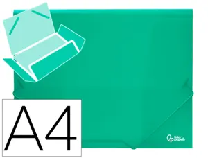 Chemise liderpapel polypropylène dos flexible a4 210x297mm 4/10e 3 rabats élastique 100f coloris vert translucide — Non…