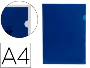 Pochette coin liderpapel polypropylène 180 microns a4 210x297mm capacité 20f coloris bleu transparent — Non classé