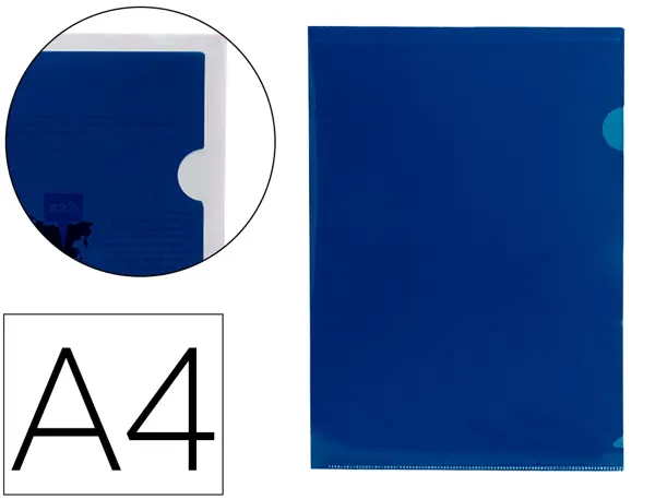 Pochette coin liderpapel polypropylène 180 microns a4 210x297mm capacité 20f coloris bleu transparent — Non classé