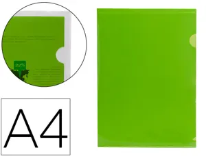 Pochette coin liderpapel polypropylène 180 microns a4 210x297mm capacité 20f coloris vert transparent — Non classé