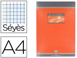 Cahier piqué conquérant sept couverture offset a4 21x29,7cm 96 pages 70g séyès — Non classé