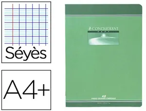 Cahier piqué conquérant sept couverture offset a4+ 24x32cm 96 pages 70g séyès — Non classé