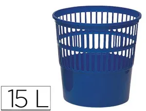 Corbeille à papier q-connect ajourée polystyrène souple et très résistant 15l coloris bleu — Non classé