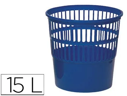 Corbeille à papier q-connect ajourée polystyrène souple et très résistant 15l coloris bleu — Non classé