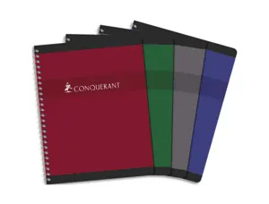 Cahier conquérant sept reliure intégrale couverture offset a5+ 17x22cm 180 pages 70g séyès — Non classé