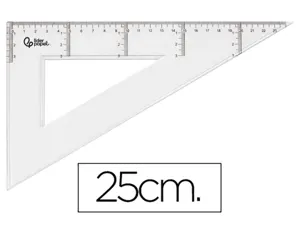 Équerre liderpapel 45 degrés biseautée dimension hypoténuse 25cm graduée échelle millimètres transparente économique — Non…