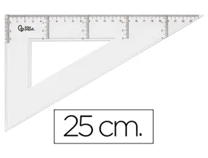 Équerre liderpapel 60 degrés 25cm biseautée graduée échelle millimètres transparente économique — Non classé