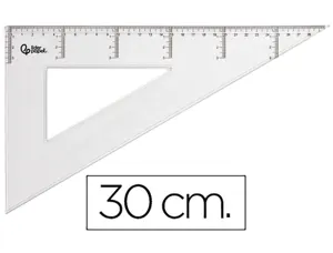Équerre liderpapel 60 degrés 30cm biseautée graduée échelle millimètres transparente économique — Non classé