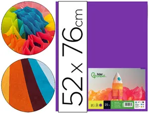 Papier de soie liderpapel 52x76cm 18g/m2 unicolore violet sachet 25f — Non classé