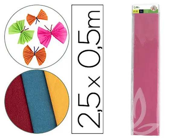 Papier crépon liderpapel 34g/m2 50cmx2.5m unicolore rose — Non classé
