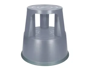Tabouret q-connect plastique roues caoutchouc rétractables 2 niveaux base 44cm hauteur 43cm poids 2.9kg coloris gris — Non…
