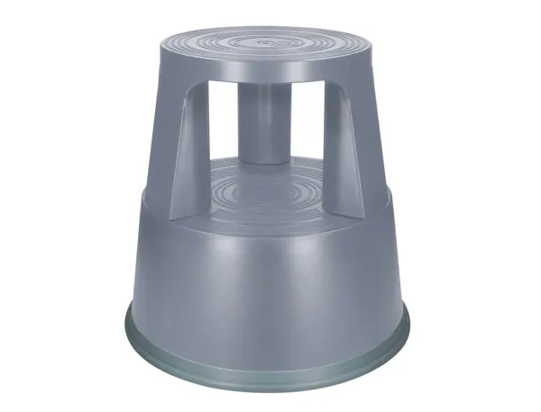 Tabouret q-connect plastique roues caoutchouc rétractables 2 niveaux base 44cm hauteur 43cm poids 2.9kg coloris gris — Non…