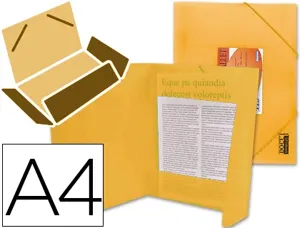 Chemise liderpapel polypropylène dos flexible a4 210x297mm 4/10e 3 rabats 100f élastique translucide orange — Non classé