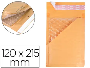Pochette bulles d'air q-connect 120x215mm 82g kraft matelasse rabat droit         auto-adhesive sans fenetre — Non classé