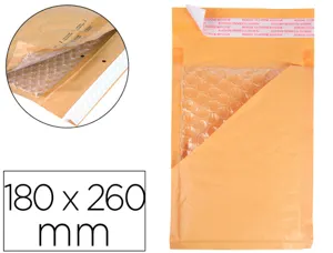 Pochette bulles d'air q-connect 180x260mm 82g kraft matelasse rabat droit         auto-adhesive sans fenetre — Non classé