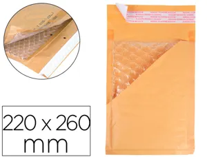 Pochette bulles d'air q-connect 220x260mm 82g kraft matelasse rabat droit         auto-adhesive sans fenetre — Non classé