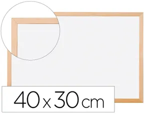 Tableau q-connect mélaminé cadre bois lisse lavable stabilité marqueurs spéciaux accessoires fixation mur 40x30cm — Non…