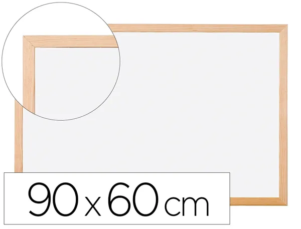 Tableau q-connect mélaminé cadre bois lisse lavable stabilité marqueurs spéciaux accessoires fixation mur 90x60cm — Non…