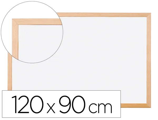Tableau q-connect mélaminé cadre bois lisse lavable stabilité marqueurs spéciaux accessoires fixation mur 120x90cm — Non…