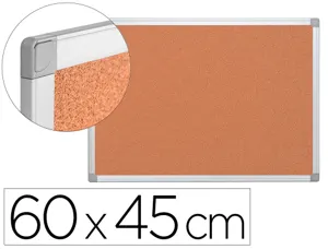 Tableau liège q-connect mural cadre aluminium résistance humidité accessoires fixation mur 1mm épaisseur 60x45cm — Non classé